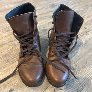 Thursday Captain Leather Brown Lace-Up Boots 7.5